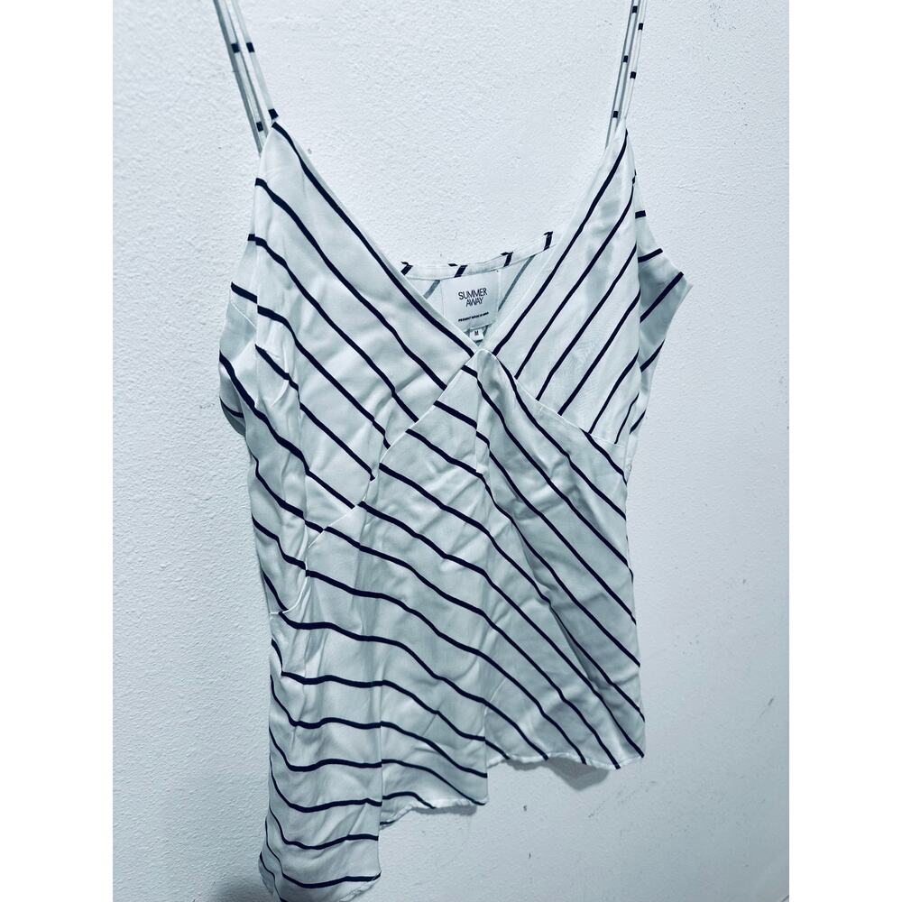 SUMMER AWAY Black White Striped Pattern Vacay Top Bottom Combined Set - Picture 4 of 16